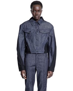 Mugler Giacca Di Jeans Bicolore - Blue