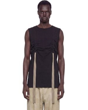 Ziggy Chen Ribbon Strap Sleeveless Top - Blue
