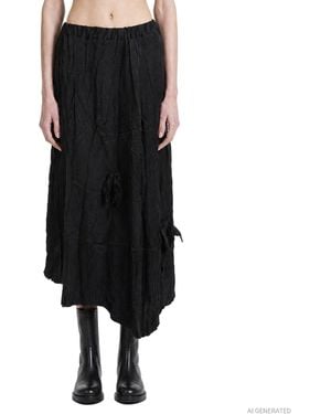 Aleksandr Manamïs Les Portraits Asymmetric Long Skirt - Black