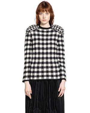 Comme des Garçons Check Wool Jumper - Black