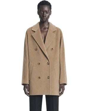Max Mara Short Rebus Coat - Natural