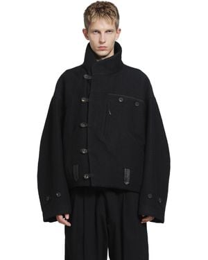 Ziggy Chen Asymmetric 'Hidden Arc' Jacket - Black
