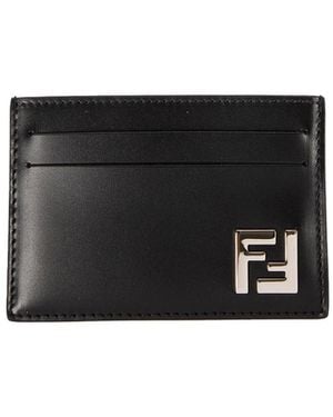 Fendi Ff Squared Slim Card Holder - Black