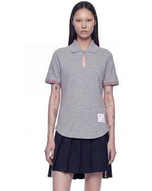 Thom Browne Keyhole Polo Shirt - Blue