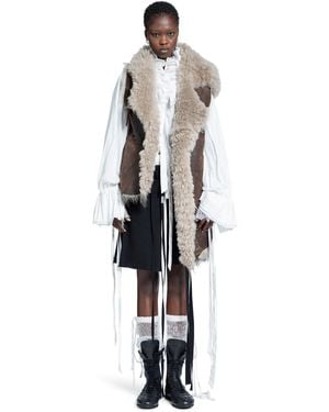 Ann Demeulemeester Aleid Asymmetric Shearling Vest - White