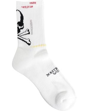 MASTERMIND WORLD Mw Stitch Ribbed Knit Socks - White