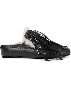 Ann Demeulemeester Olai Fringe Mules - Blue