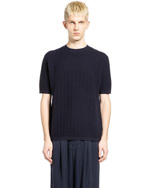 Giorgio Armani Virgin Wool T-Shirt - Blue