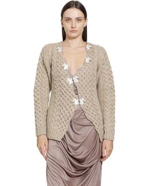 PILLINGS Chunky Wool Cardigan - Brown