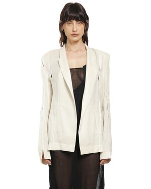Yehuafan Lightweight Cashmere Canvas Blazer - Natural