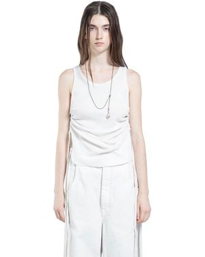 Ann Demeulemeester Mara Wrinkled Cropped Tank Top - White