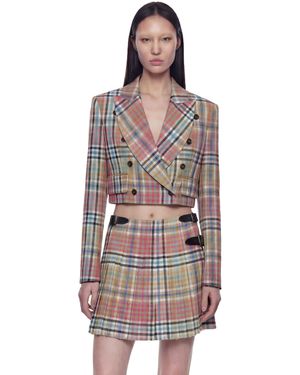 Vivienne Westwood Cropped Heather Check Blazer - Brown