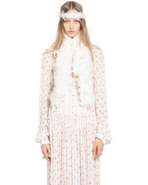 Ann Demeulemeester Idje Open Waistcoat With Feathers - White