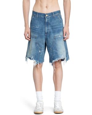 Saint Michael Double Knee Shorts - Blue