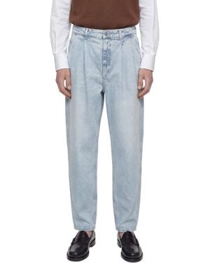 Hed Mayner Pleated Denim Trousers - Blue