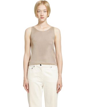 Saint Laurent Viscose Tank Top - Natural