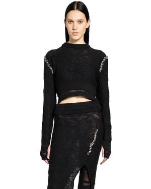 Halo Rough Crop Top - Black