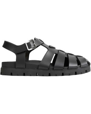 Prada Rubber Fisherman Sandals - Black