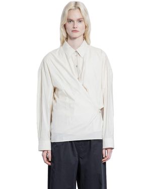Lemaire Straight Collar Twisted Shirt - White