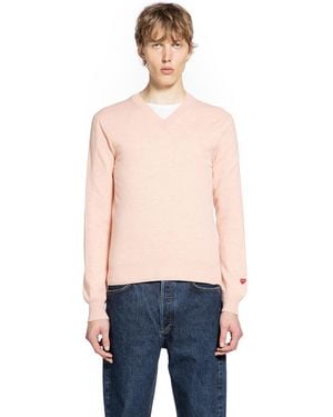COMME DES GARÇONS PLAY Heart V-Neck Jumper - Blue
