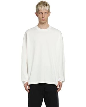 Jil Sander Cotton Crewneck Long Sleeve T-Shirt - White