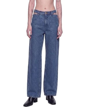 Jil Sander Cut-Out 5 Pocket Jeans - Blue