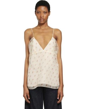 KHAITE Timy Printed Camisole - White