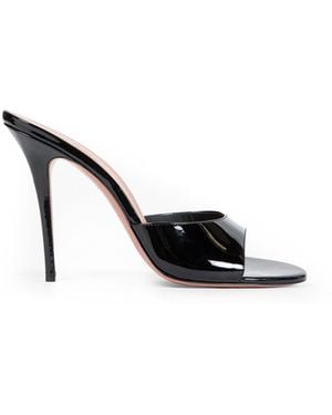 AMINA MUADDI Elodie Patent Leather Slippers 105 Mm - Black