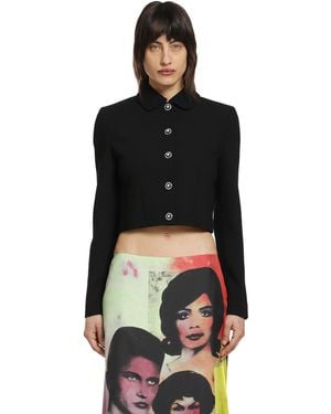 Versace Double Wool Crop Jacket - Black