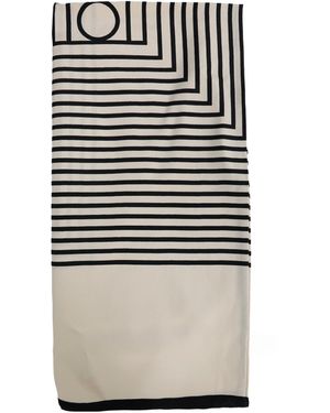 TOTEME Centered Monogram Silk Scarf - Black