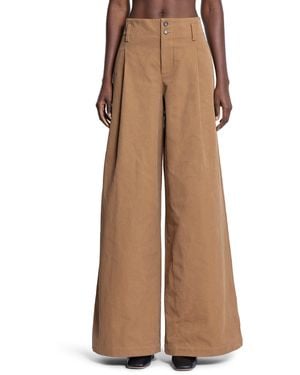 Chloé High-Rise Wide-Leg Trousers - Brown