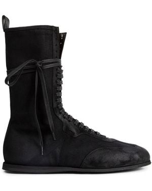 Ann Demeulemeester Fides Soft High-Top Boxing Trainers - Black