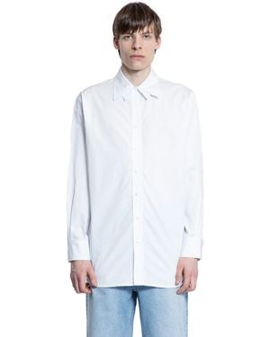 RECTO. Double Collar Stripe Shirt - White