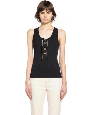 Burberry Lace-Up Cotton Tank Top - Black
