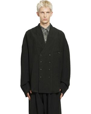 Ziggy Chen Double-Breasted Shirt Jacket - Black