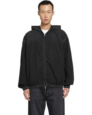 Acne Studios Hooded Logo Jacket - Black