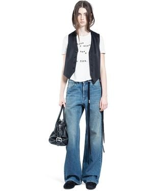 Ann Demeulemeester 'Love Is A Window' Floor Micro T-Shirt - Blue
