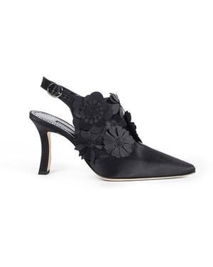 Manolo Blahnik Antigona Slingack Pumps - Black