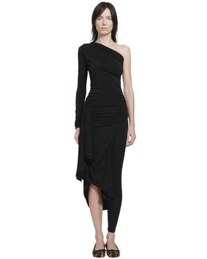 NVL-GARDE Asymmetric Long Sleeve Leggings Dress - Black