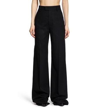 Ann Demeulemeester Brushed Wool Maaike Flared Leg Pants - Black