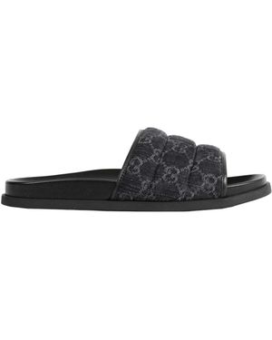 Gucci Jacquard Denim Slides - Black