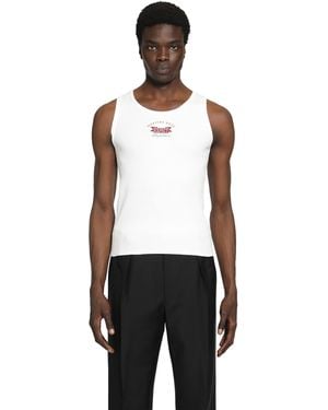 Martine Rose Ribbed Tank Top - White