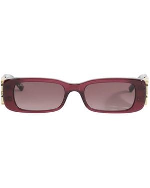 Balenciaga Dynasty Rectangle Sunglasses - Purple