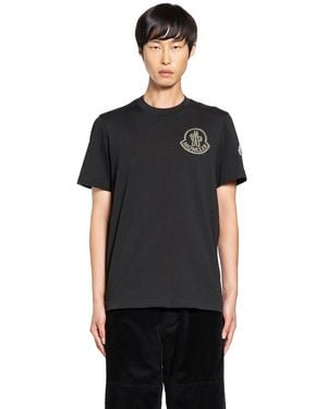 Moncler Logo Cotton T-Shirt - Black