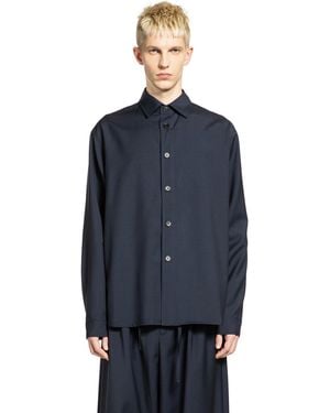 ROSE BURRITO Wool Overshirt - Blue