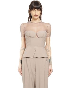 Nensi Dojaka Tailored Bustier Top - Natural