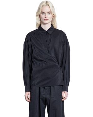 Lemaire Straight Collar Twisted Shirt - Blue