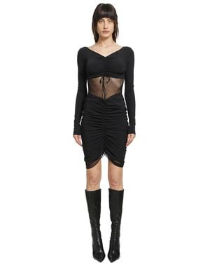 Nensi Dojaka Ruched Ballet Mini Dress - Black