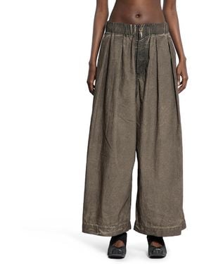 Uma Wang Poetic Pleated Cotton Trousers - Brown
