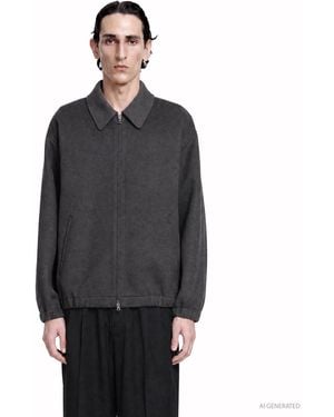 Ssstein Double Face Cloth Zip Jacket - Black